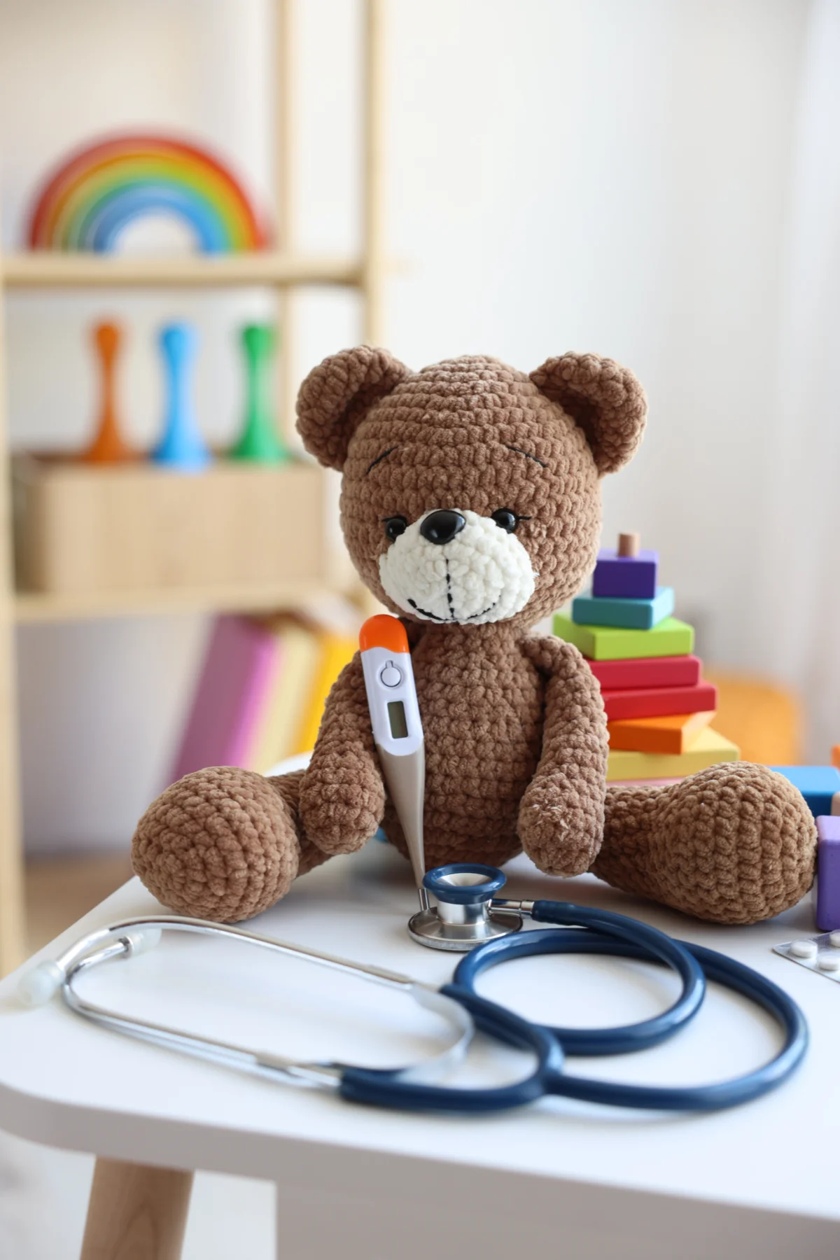 Criança brincando durante consulta no consultório